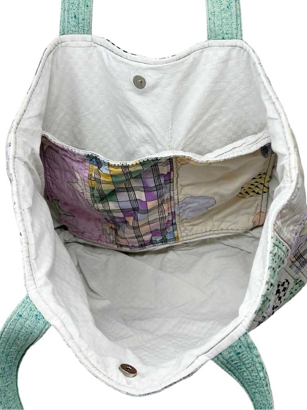 Vintage Handmade Quilted Tote Bag - Picture 6 of 14